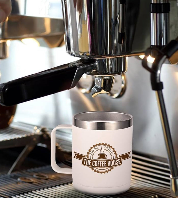 Custom 12oz Tumbler Mug w/ Handle & Lid