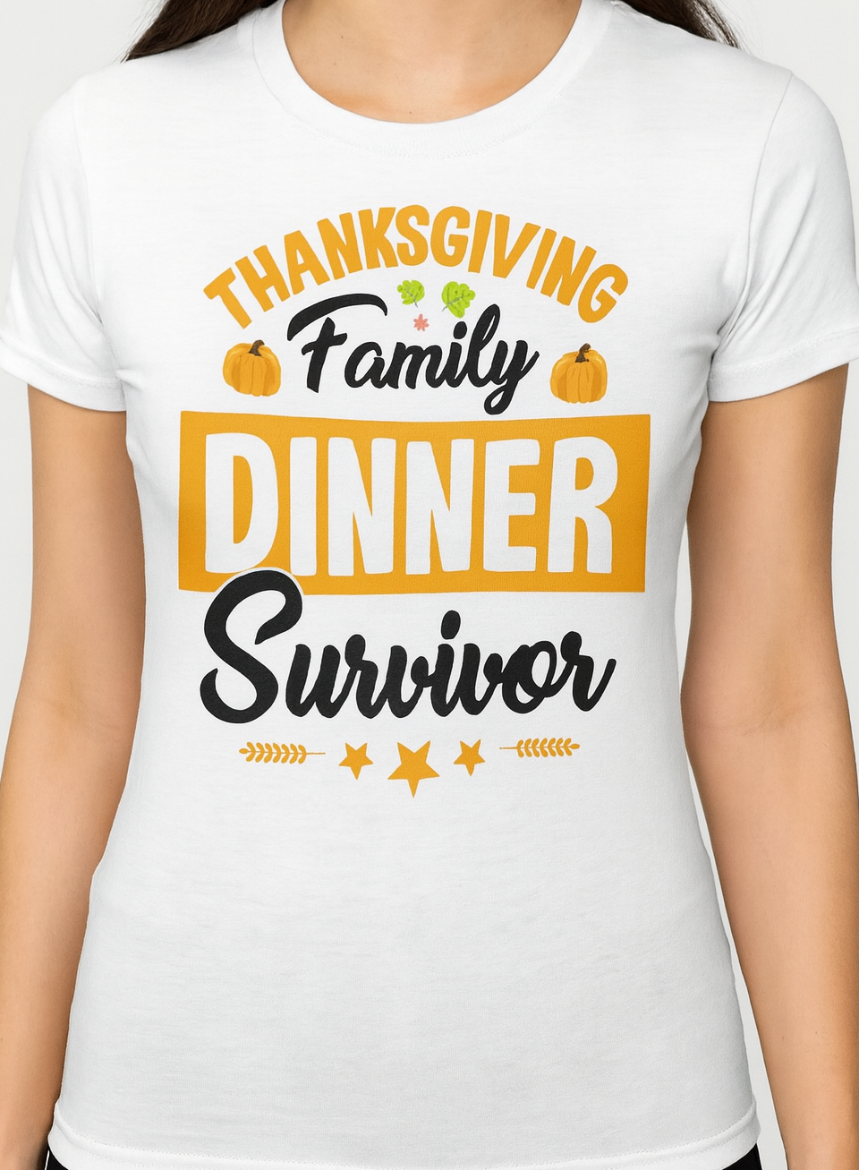 Novelty T-Shirt- Thanksgiving Family Dinner Survivor