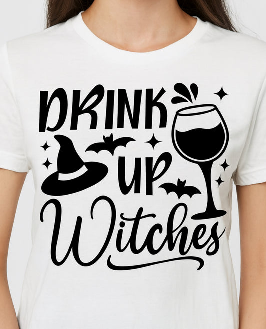 Novelty T-Shirts-Drink Up Witches