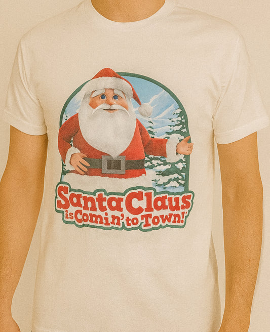 Novelty T-Shirt- Santa Claus Is Coming To Town
