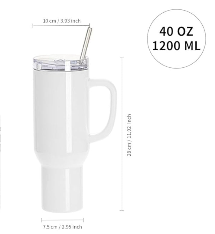 Custom 40oz Tumbler W/ Straw & Lid