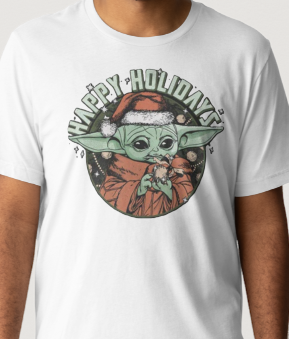 Novelty T-Shirt-Yoda-Happy Holidays
