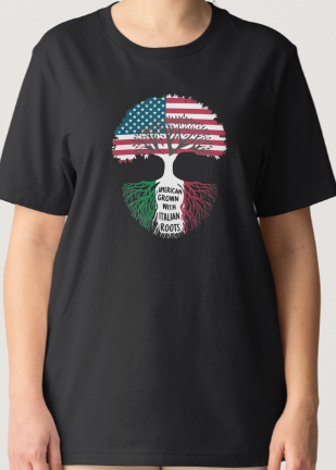 Novelty T-Shirt- American Grown-Italian Roots